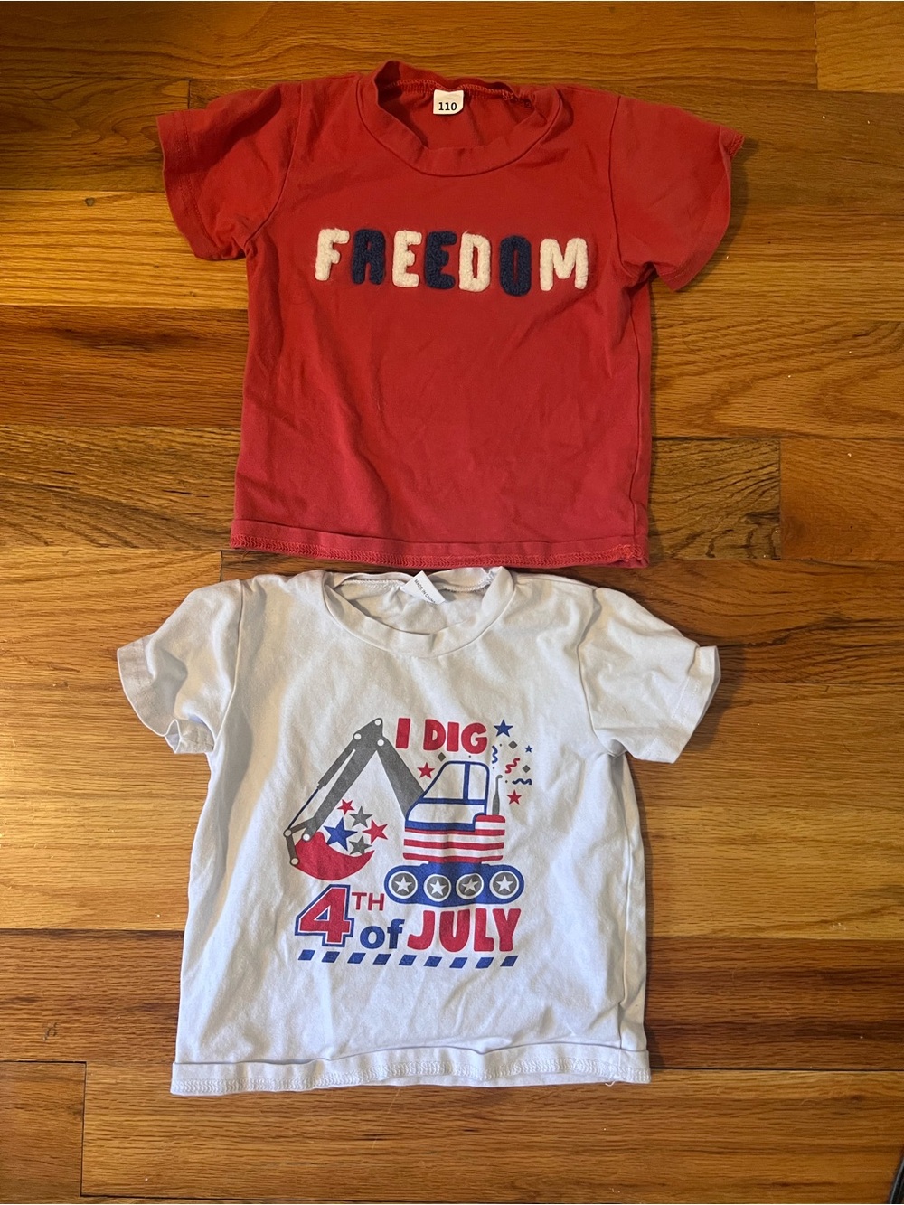 Set of 3T Kids' Patriotic T-Shirts - Red & White